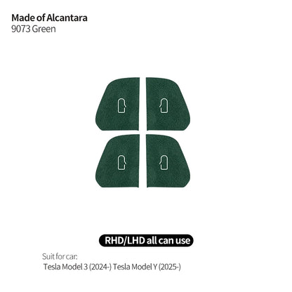 Tesla Model 3 Y Alcantara Door Switch Trim - 2024+ Cover 9073 Green