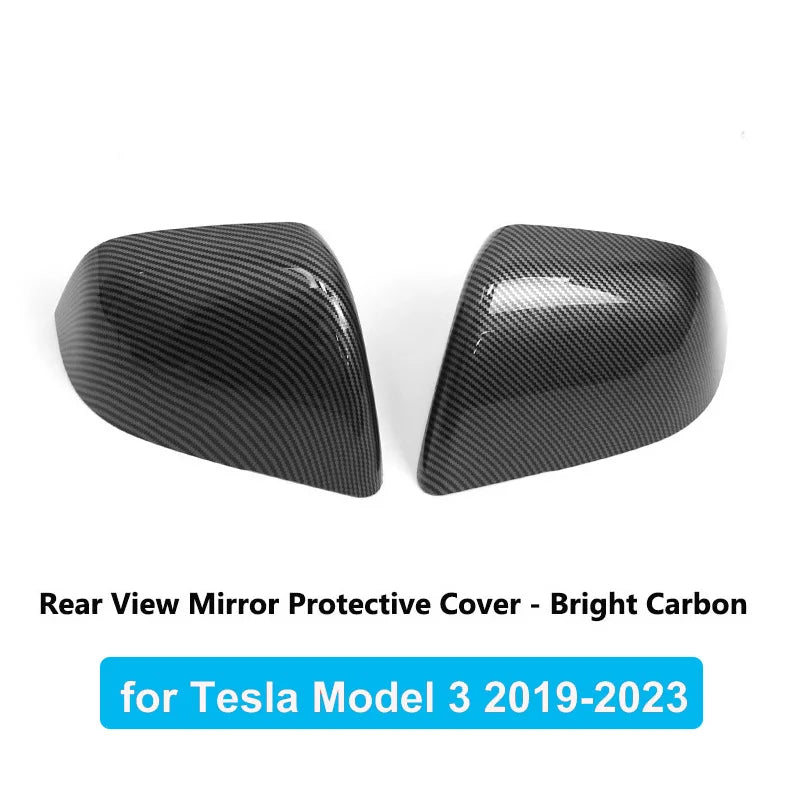 Tesla Model 3 Highland Carbon Fiber Mirror Covers - ABS Light Carbon