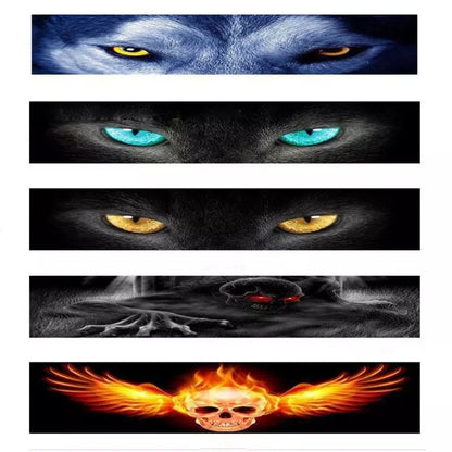 3D Car Windshield Stickers - Ghost & Wolf Eyes Pattern Decals