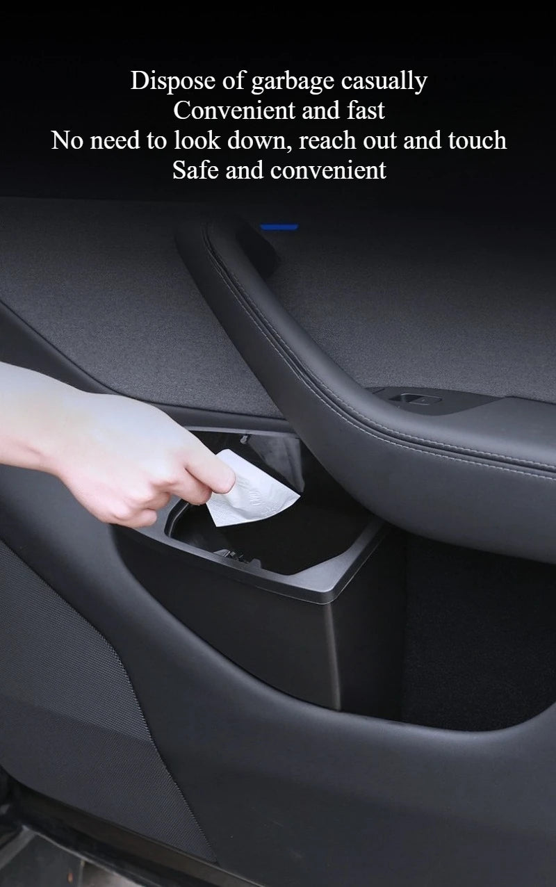 Tesla Model Y Juniper Front Door Storage - Multi-Functional Trash Can 2025