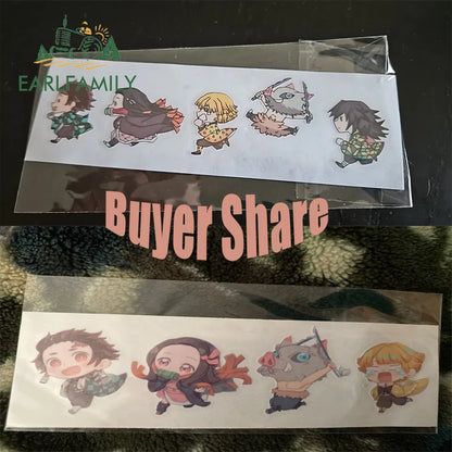 EARLFAMILY Anime Running Chibi Car Stickers - Kamado Nezuko Decal
