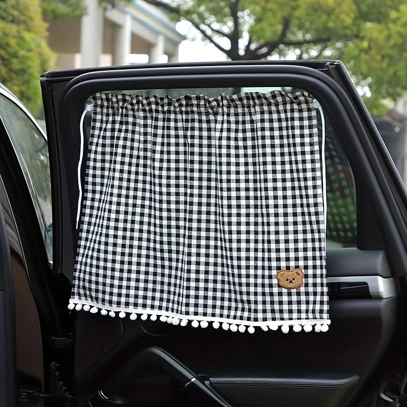 Car Sun Shade Curtains - Cute Cartoon Bear Window Sunshade
