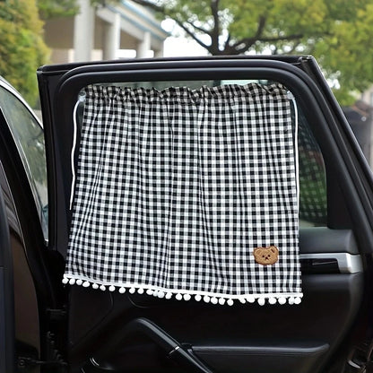 Car Sun Shade Curtains - Cute Cartoon Bear Window Sunshade