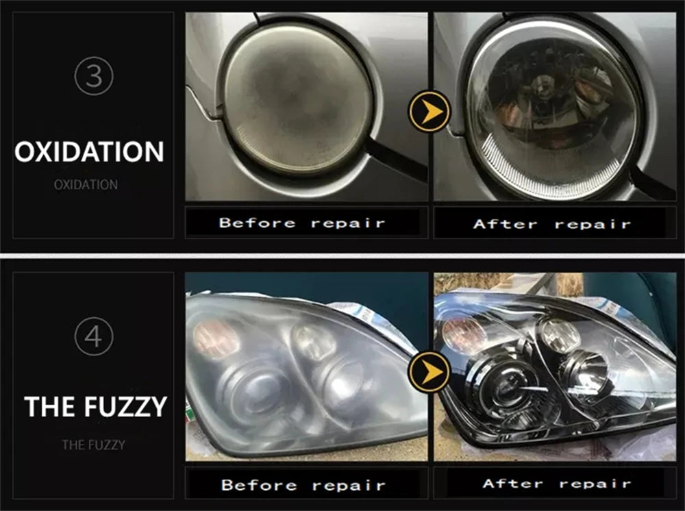 Headlight Polishing Set - Auto Headlight Restoration Kit 300ml