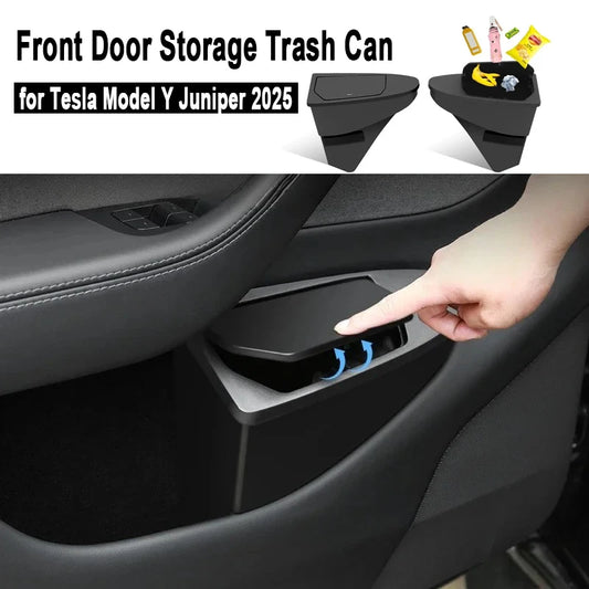 Tesla Model Y Juniper 2025 Front Door Storage Trash Can - Multi-Functional Box