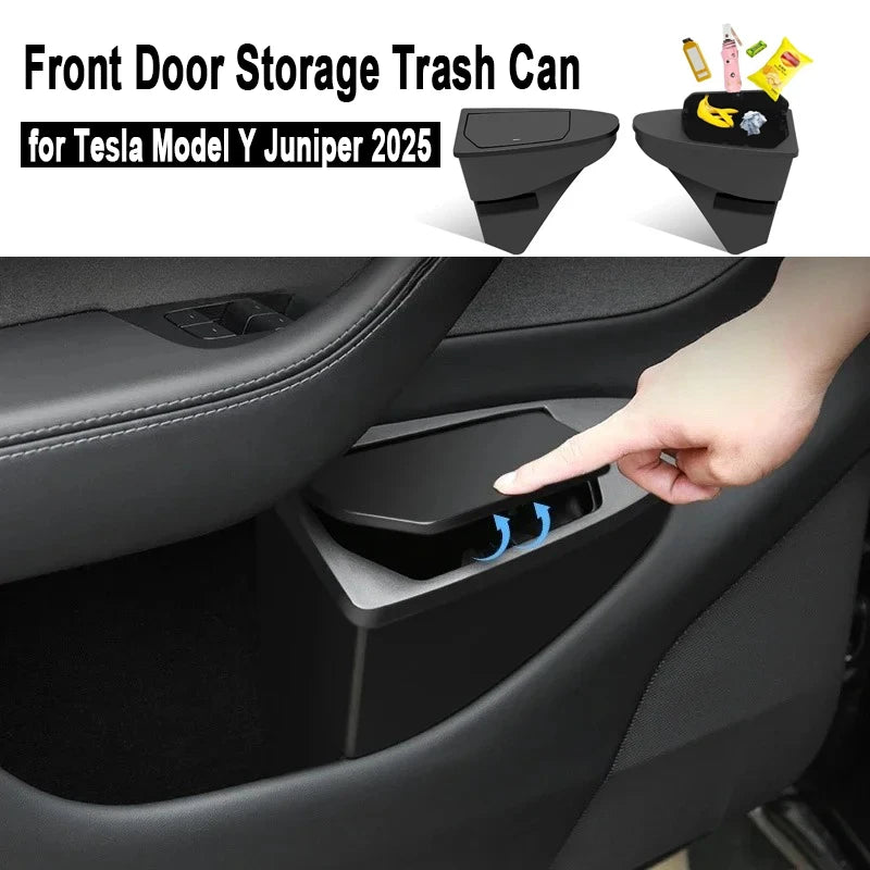 Tesla Model Y Juniper Front Door Storage - Multi-Functional Trash Can 2025