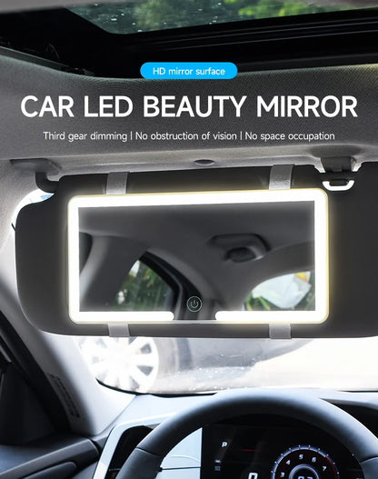 Car LED Makeup Mirror - HD Touchscreen Sun Visor Mirror