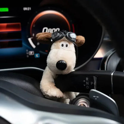 Plush Pilot Dog Car Ornament - Creative Dashboard Decoration