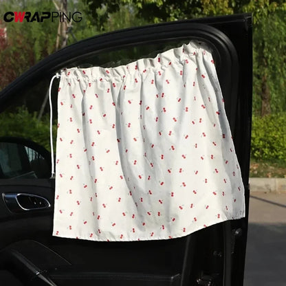 Car Window Sunshade Curtain - Cartoon Suction Cup UV Protection Kids