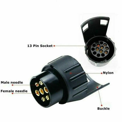 7 Pin to 13 Pin Trailer Adapter Waterproof Towbar Connector