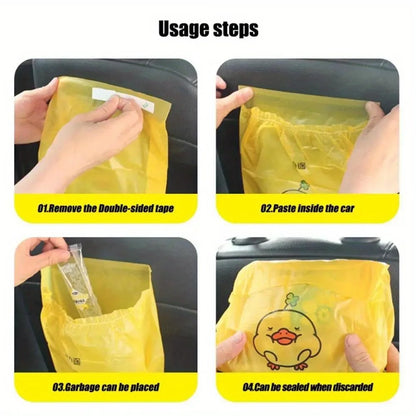 Adhesive Car Trash Bags 15PCS - Disposable Interior Hanging Garbage Bin
