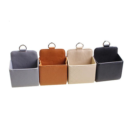 Car Air Vent Storage Bag - Leather Organizer for Phone Keys Sunglasses
