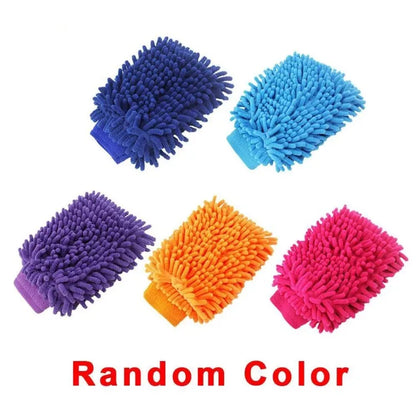 Premium Chenille Car Wash Gloves - Ultra-Soft Coral Fleece Microfiber Mitt for Scratch-Free Auto Detailing