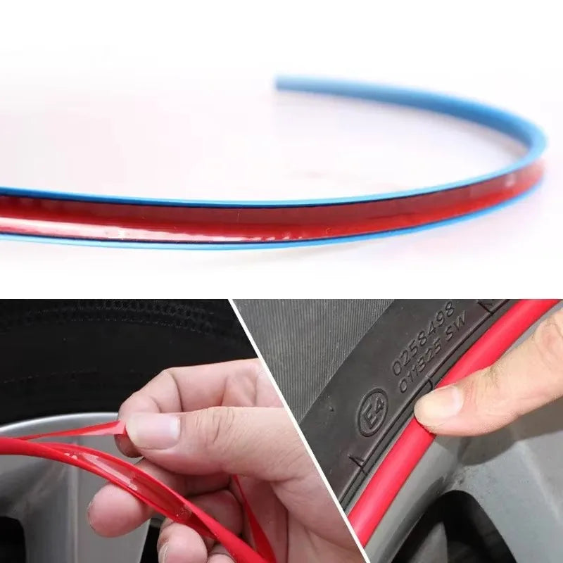Car Wheel Rim Protector Strip 8M - Tire Guard Decorative Rubber Molding