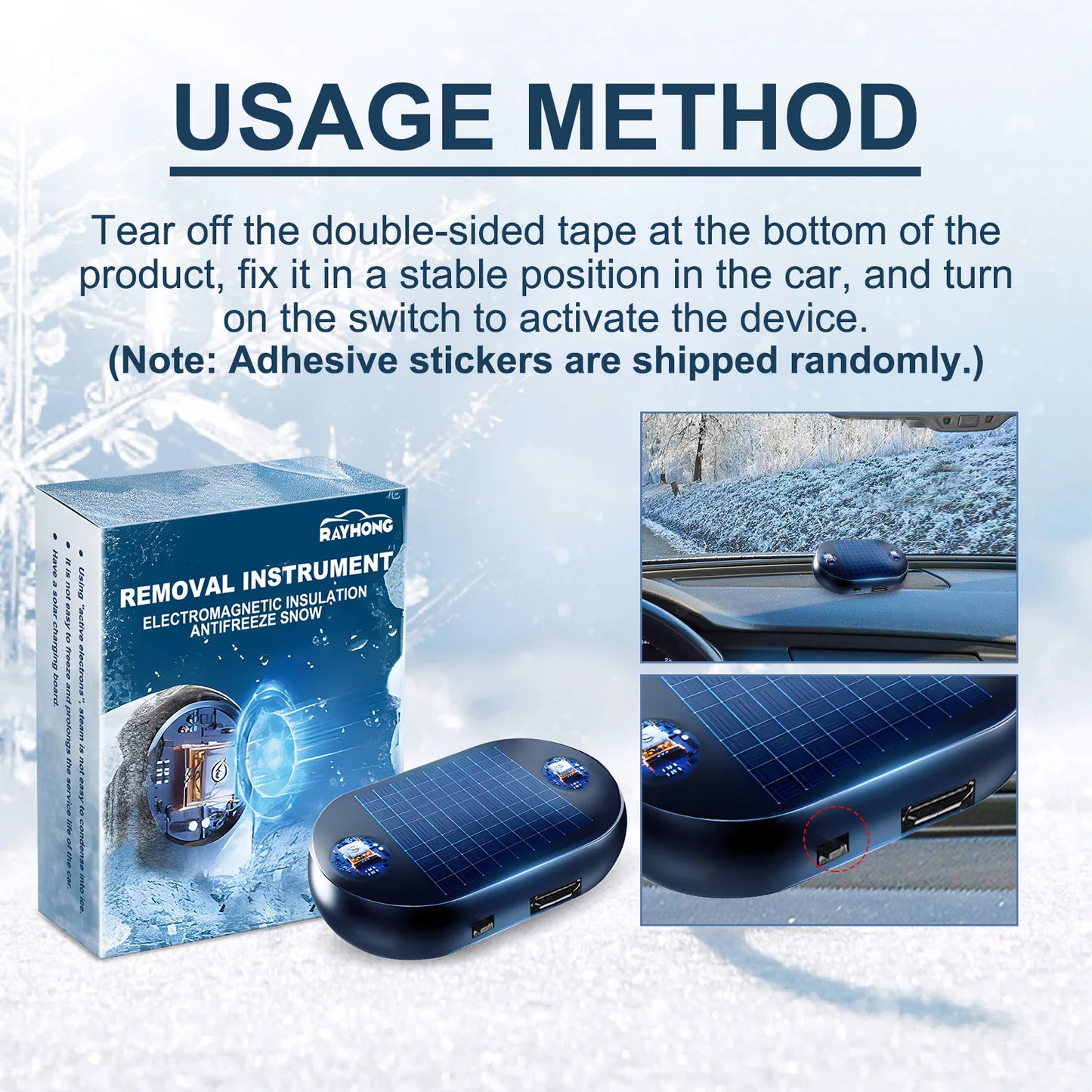 Car Solar Antifreeze Device - Windshield Deicer Snow Removal Tool