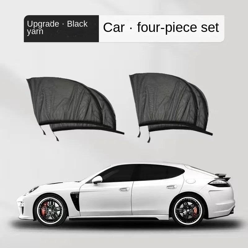 Car Rear Side Window Sunshade - 2pcs UV Mesh Mosquito Protection