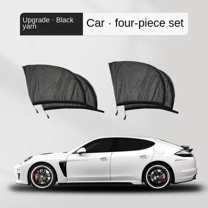 Car Rear Side Window Sunshade - 2pcs UV Mesh Mosquito Protection