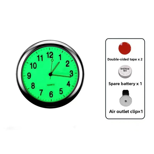 Mini Luminous Car Dashboard Clock - Digital Quartz Stick-On Watch