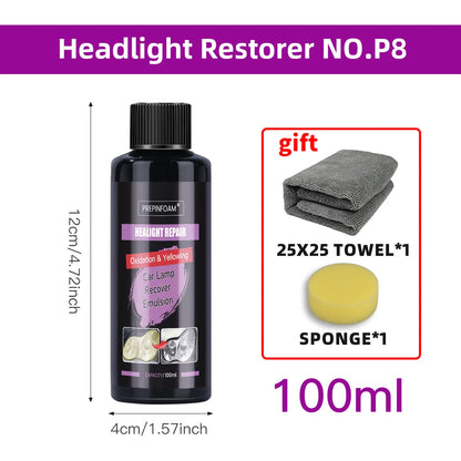 Professional Headlight Restoration Kit - Remove Oxidation & Polish Headlamps