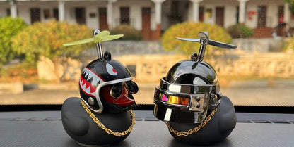 Car Duck Ornament Bicycle Horn - Squeeze Bell with Helmet Straps