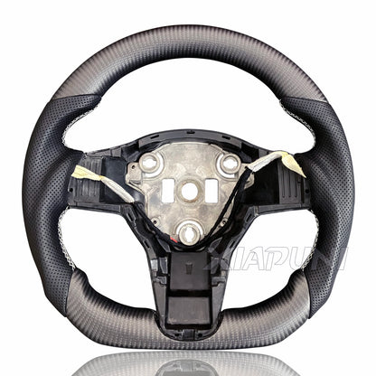 Tesla Model 3 Y LED Steering Wheel - Carbon Fiber Custom Racing Wheel
