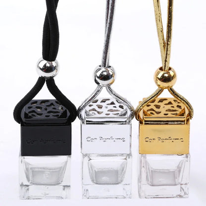 Car Air Freshener Perfume Bottle Pendant - Essential Oils Glass