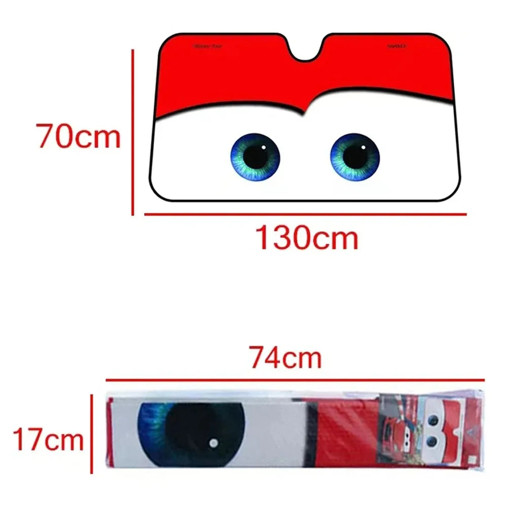 Car Windshield Sunshade with Eyes Design - Solar Protection Sun Visor