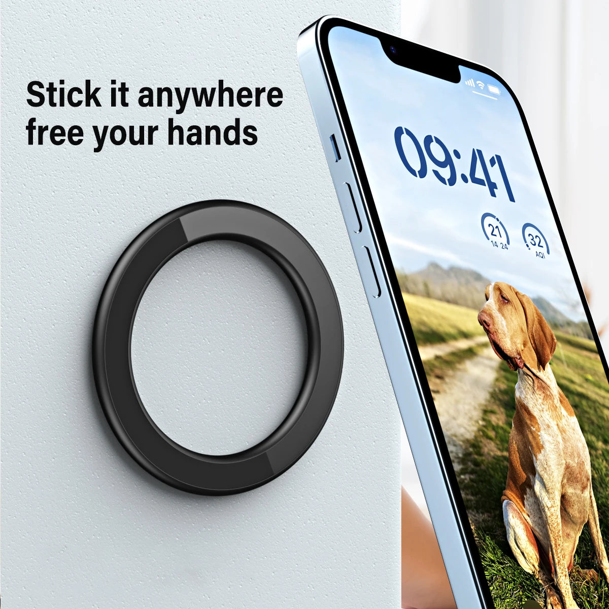 Magnetic Ring Holder for iPhone 14/13/12 - MagSafe Car Phone Stand Gold