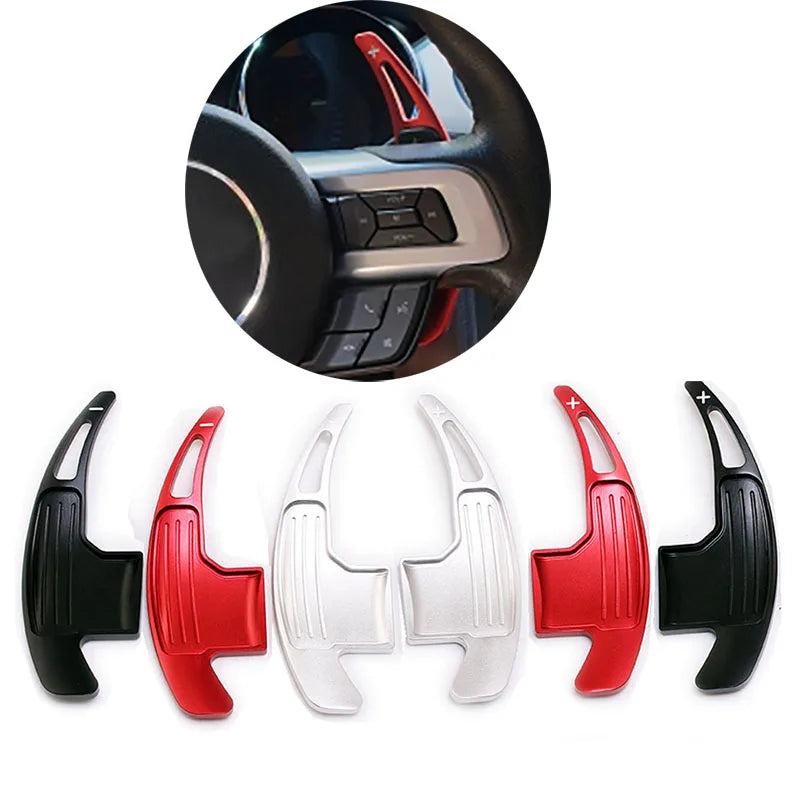 Ford Mustang Shift Paddles 2015-2019 - Aluminum Carbon Fiber Steering Wheel Extensions