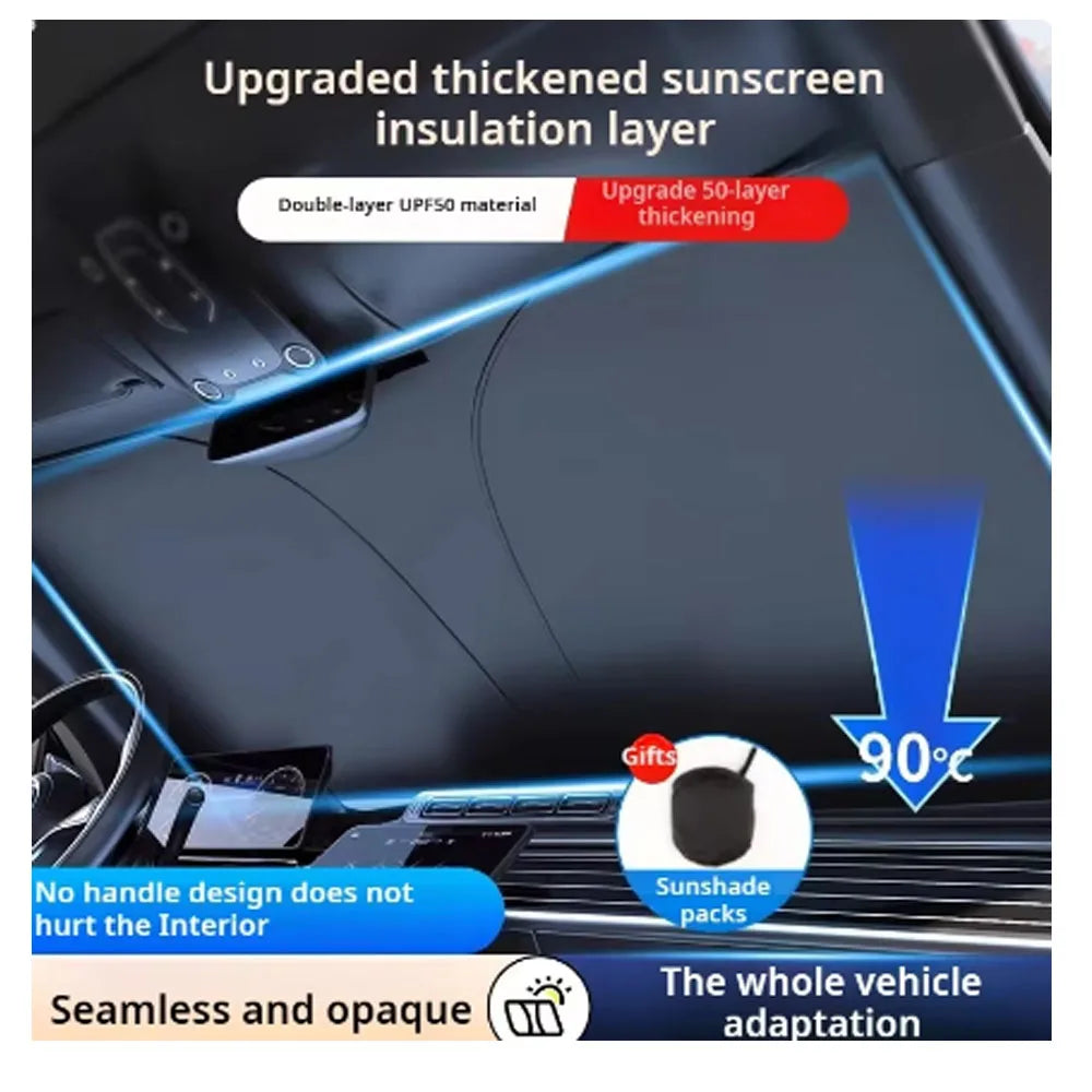Car Windshield Sunshade Umbrella - UV Reflection Foldable Parasol