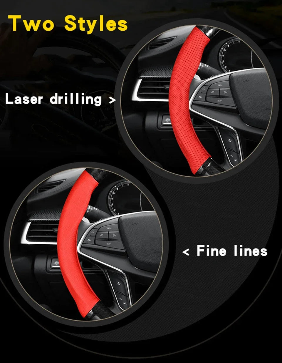Universal Car Steering Wheel Cover - Carbon Fiber Leather Anti-Slip