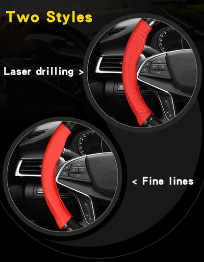Universal Car Steering Wheel Cover - Carbon Fiber Leather Anti-Slip