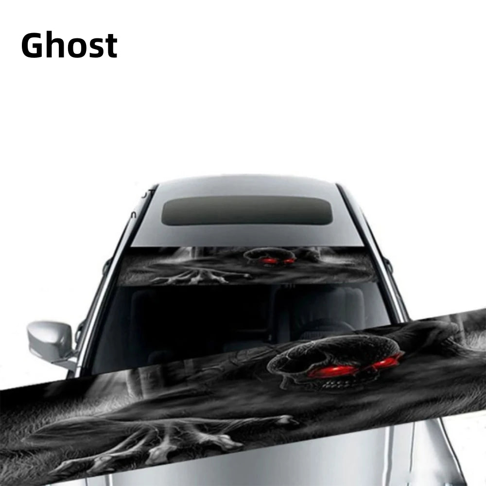 3D Car Windshield Stickers - Ghost & Wolf Eyes Pattern Decals