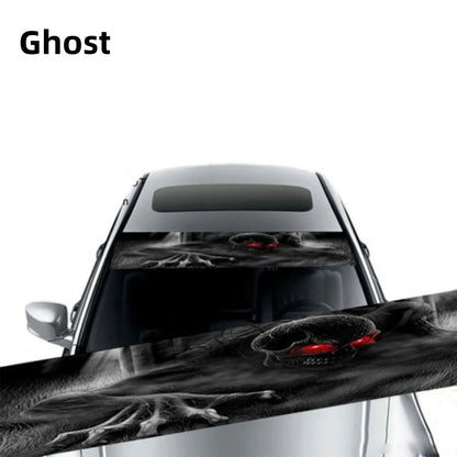 3D Car Windshield Stickers - Ghost & Wolf Eyes Pattern Decals