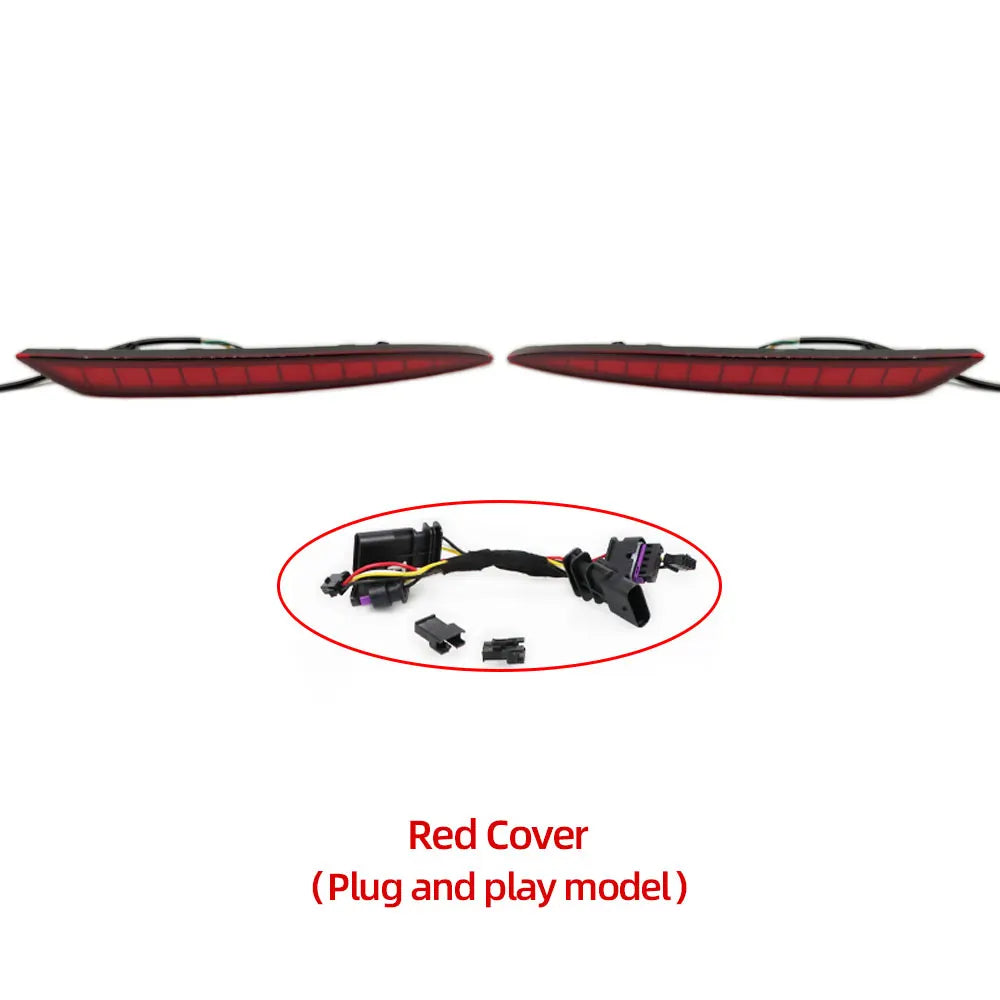 Tesla Model 3/Y LED Rear Fog Light - Dynamic Turn Signal 2016-23 Red D Plug and Play