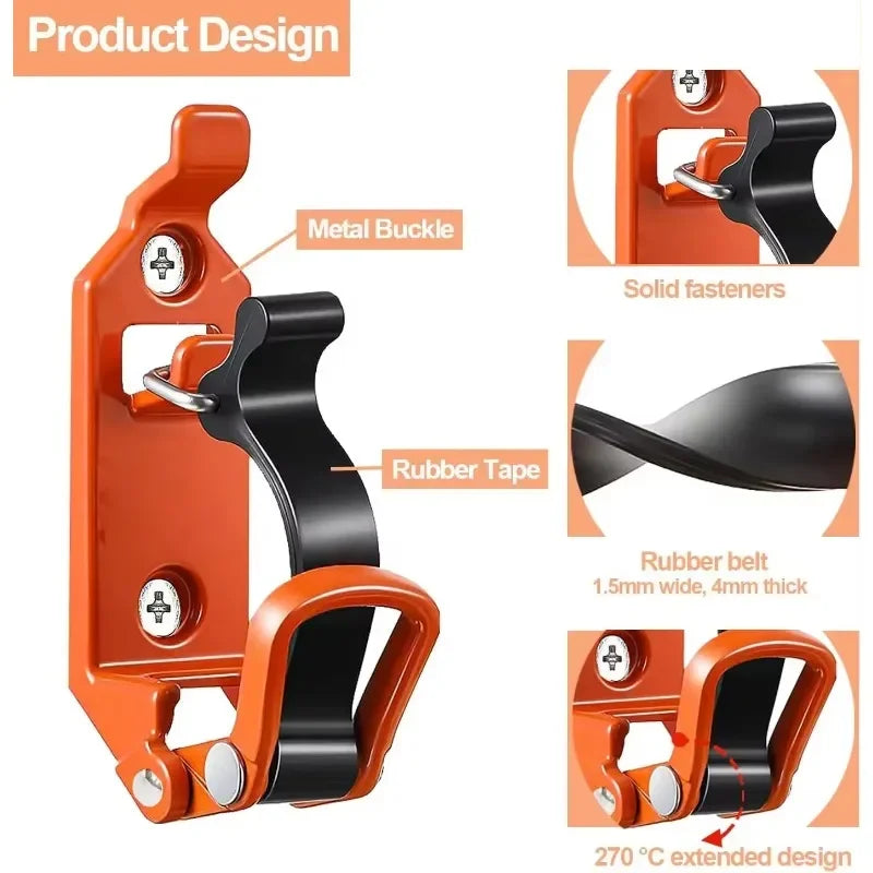 Tool Fixing Bracket Set - Wall Mount Quick Release Clamp 4PCS Black