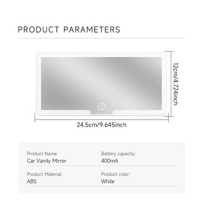 Car LED Makeup Mirror - HD Touchscreen Sun Visor Mirror