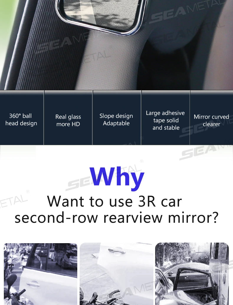 Car Convex Blind Spot Mirrors - Wide Angle 2pcs Set