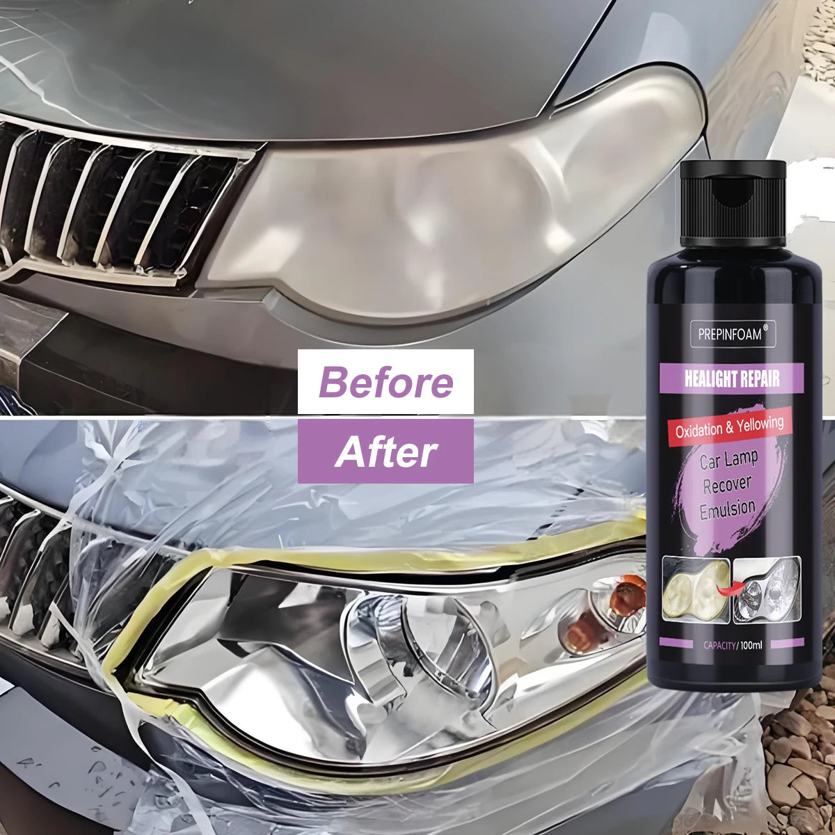 Professional Headlight Restoration Kit - Remove Oxidation & Polish Headlamps