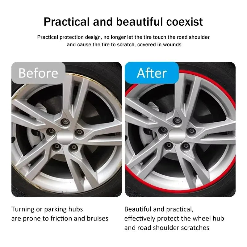 Car Wheel Rim Protector Strip 8M - Tire Guard Decorative Rubber Molding