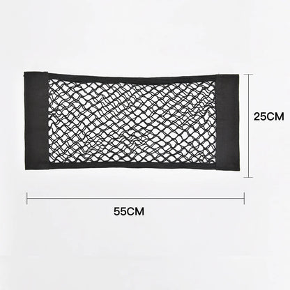 Universal Car Storage Net - Elastic Mesh Organizer for Back Seat & Trunk with Magic Sticker Installation