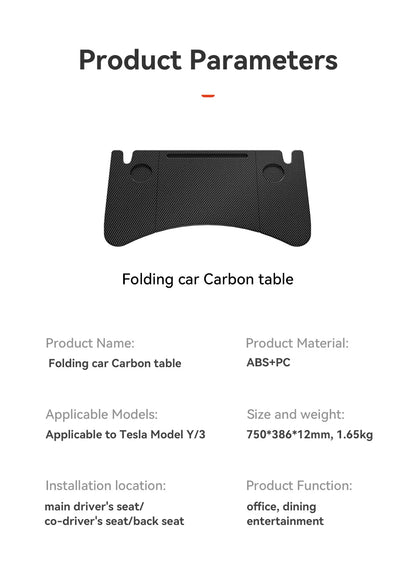 Tesla Steering Wheel Laptop Tray - Portable Office Desk for Model S/3/X/Y Highland Juniper