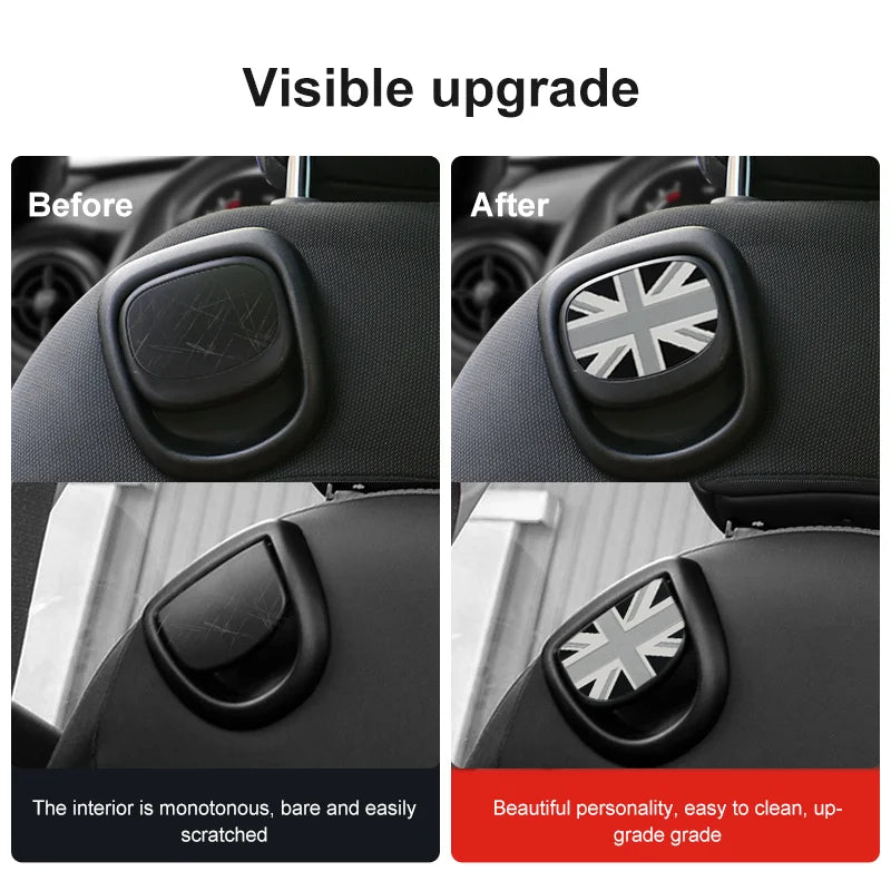 Mini Cooper Leather Rear Seat Handle Cover - R56 R55 F56 F57 Decal