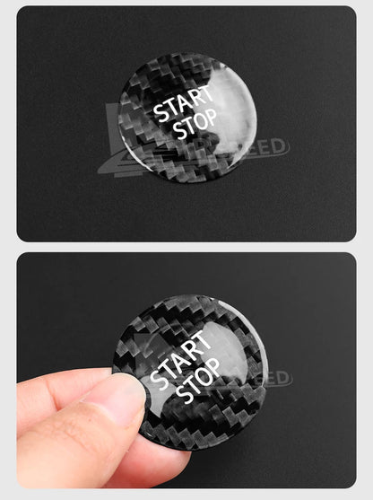 Carbon Fiber Engine Start Stop Button Cover for Renault Models