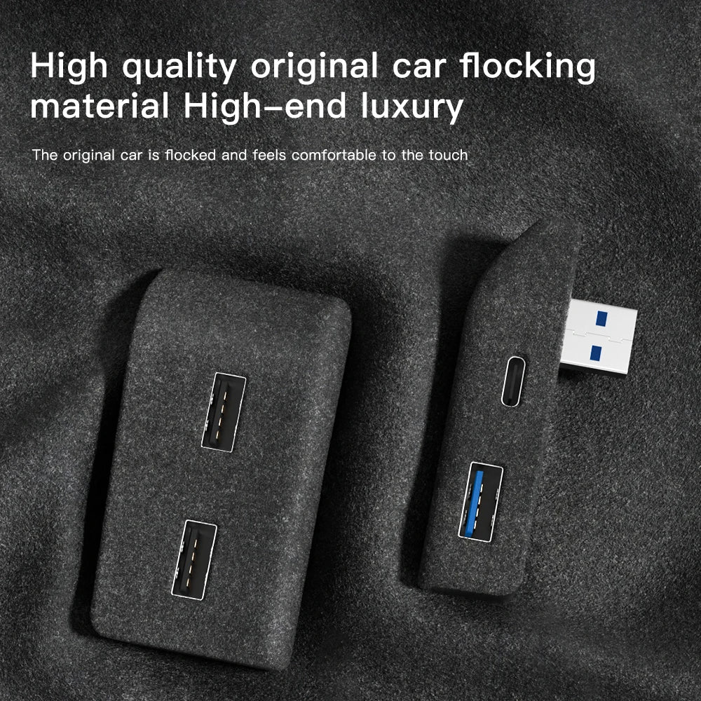 Tesla Model 3 Y Glove Box USB Hub - Highland Juniper Quick Charger 2021-2025