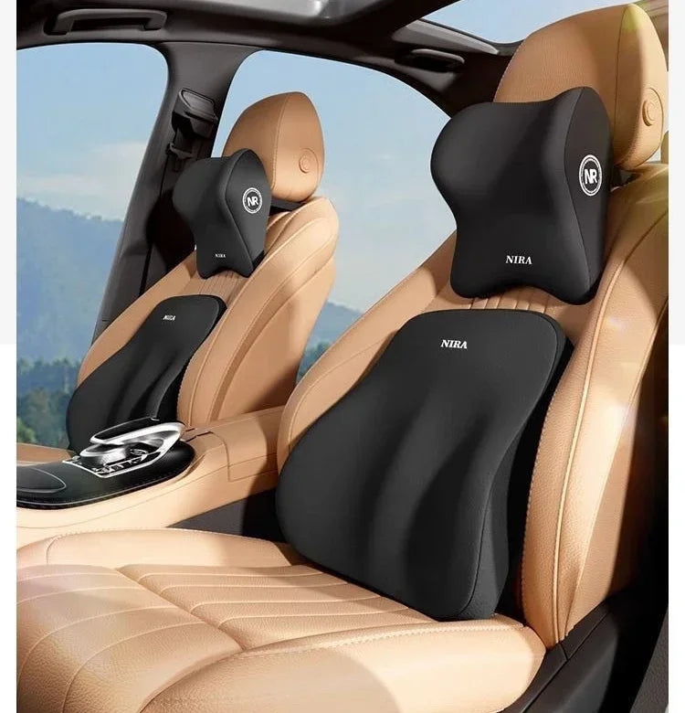 Memory Foam Car Headrest Lumbar Cushion - Universal Comfort Pillow