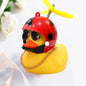 Car Duck with Helmet Wind Pendant - Yellow Duck Bike Accessory