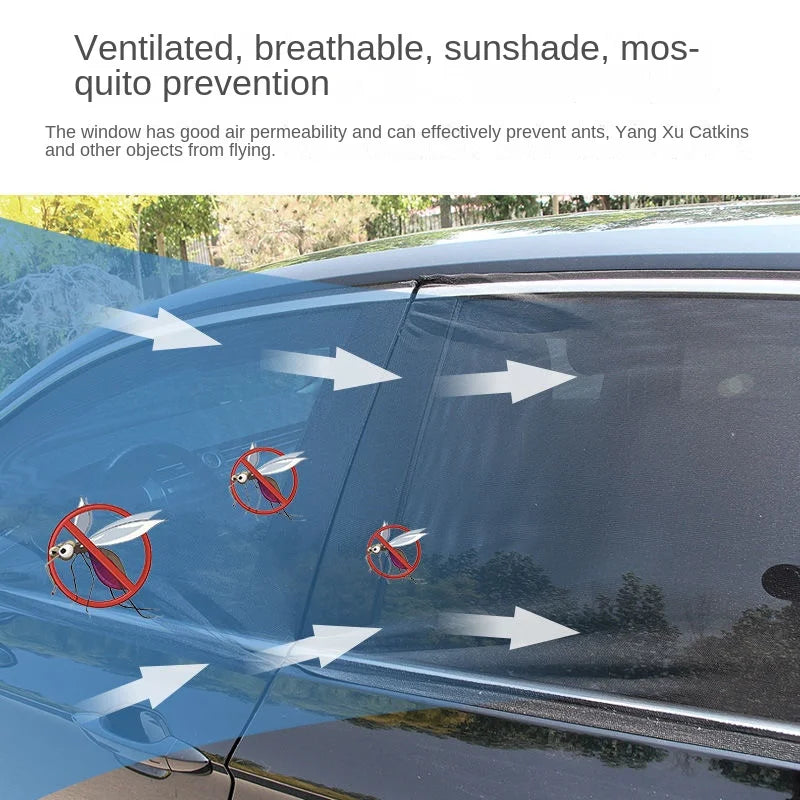 Car Rear Side Window Sunshade - 2pcs UV Mesh Mosquito Protection