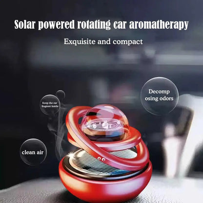 Solar Power Car Air Freshener - Rotating Aromatherapy Diffuser Ornament