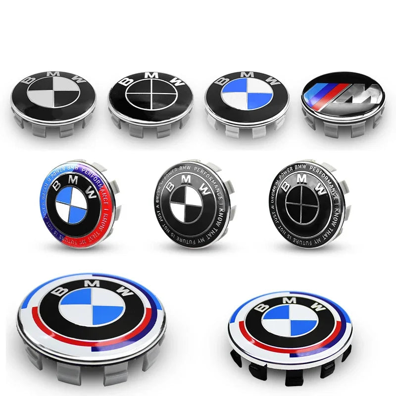 BMW Wheel Center Caps 4PCS - 68mm/56mm Hub Caps for Performance Models